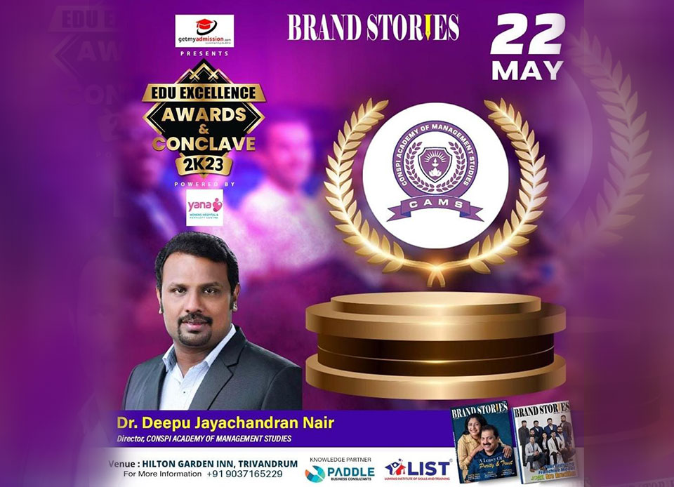 Edu Excellence Award 2K23  for best campus friendly Institution organised by  Brand Stories Business Magazine